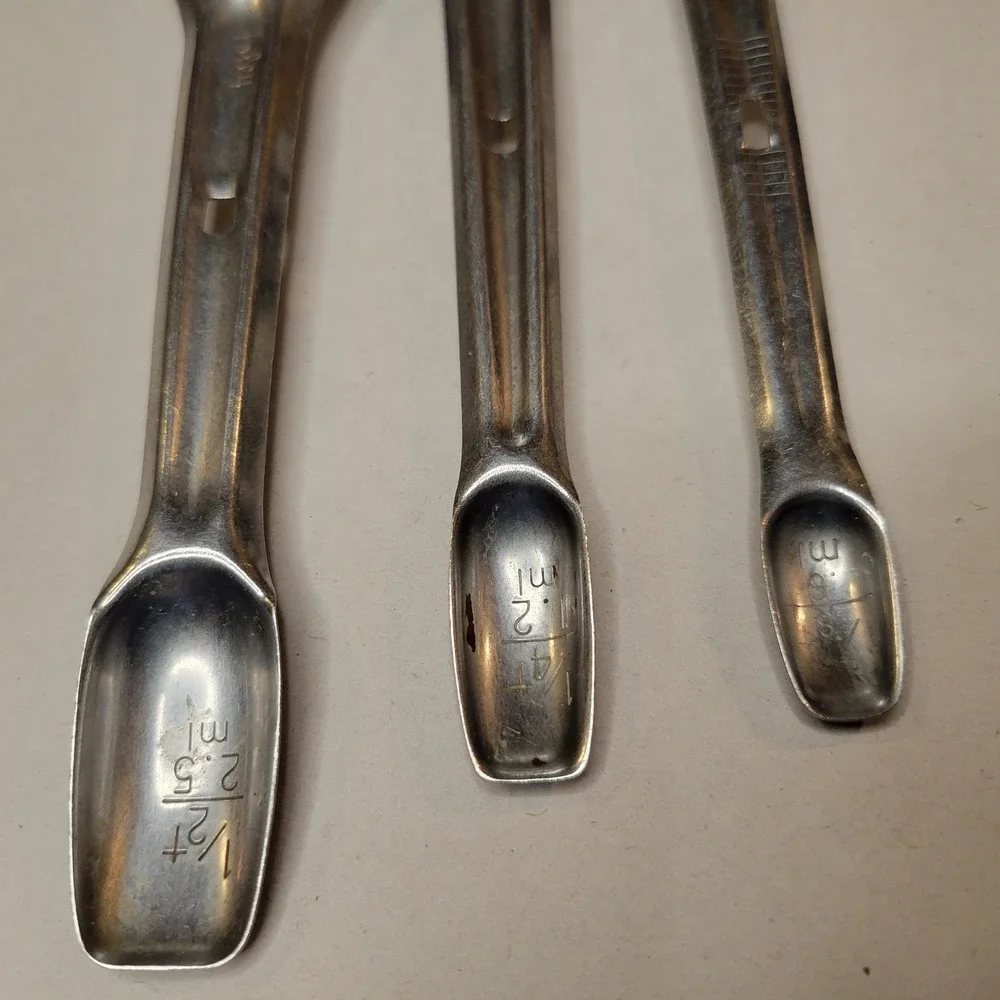 Vintage Foley Stainless Steel Nesting Measuring Spoons Set of 3 Long Handle